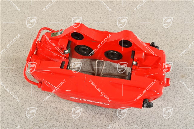 Fixed calliper without pads, Turbo / Carrera4S / Carrera2S, red, R