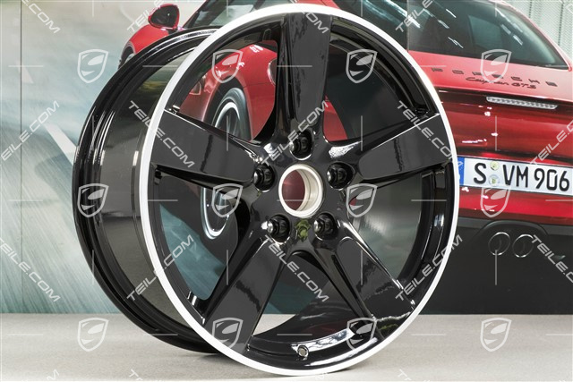19-inch wheel Cayman S, 9,5J x 19 ET45, wheel spokes in black
