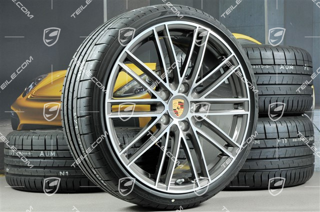 20" Turbo IV koła letnie komplet, felgi 8,5J x 20 ET57 + 10,5J x 20 ET47 + opony letnie Pirelli 235/35 ZR20 + 265/35 ZR20, z czujnikami ciśnienia