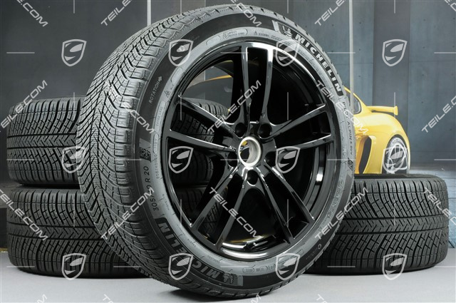 20-inch Cayenne COUPE Sport winter wheel set, rims 9J x 20 ET50 + 10,5J x 20 ET55 + NEW Michelin winter tyres 275/45 R20 + 305/40 R20, with TPMS, black high gloss