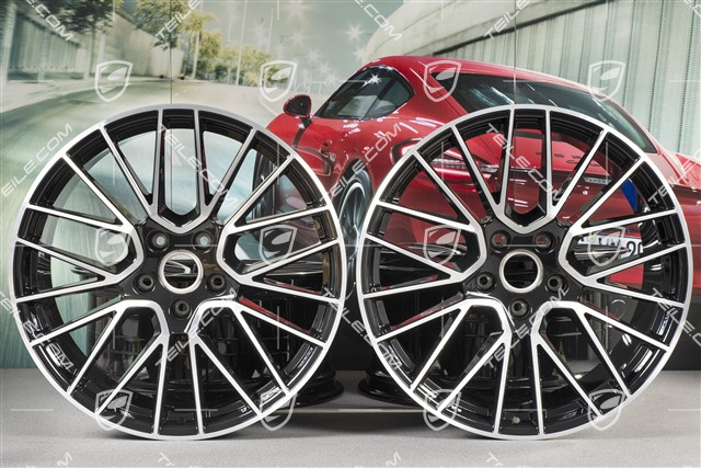 21" Felgensatz Cayenne RS Spyder, 11J x 21 ET58 + 9,5J x 21 ET46, schwarz hochglanz