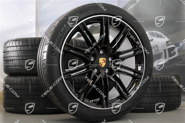 21" Sport Edition Sommerräder Satz, Schwarz hochglanz, 4x Felgen 10J x 21 ET 50 + 4x Reifen 295/35 R 21 107Y XL, ohne RDK