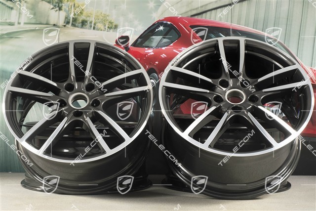 20-inch Cayenne Sport wheel rim set, 10,5J x 20 ET55 + 9J x 20 ET50, Titanium