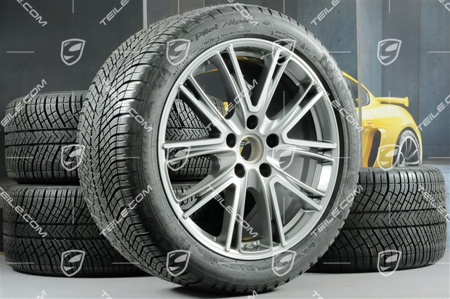 20-inch winter wheels set "Exclusive Design", rims 9,5 J x 20 ET71 + 10,5 J x 20 ET71 + NEW Michelin Pilot Alpin 4 winter tires 275/40 R20 + 315/35 R20, platinum silver