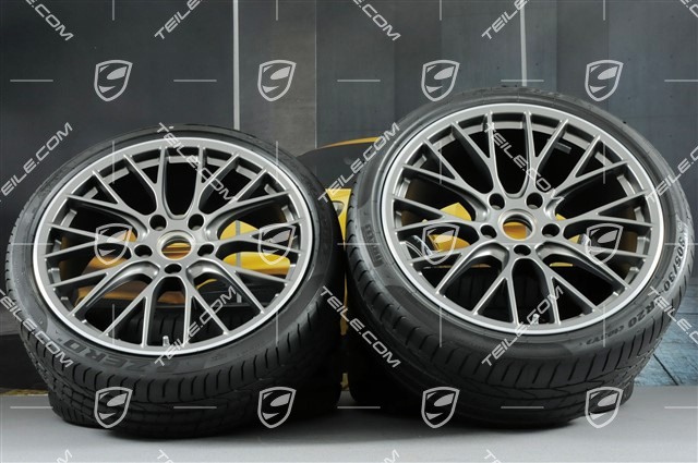 20-inch winter wheels set RS SPYDER Design, rims 8,5J x 20 ET49 + 11,5J x 20 ET56 + summer tyres 245/35 R20 + 305/30 R20, in platinum