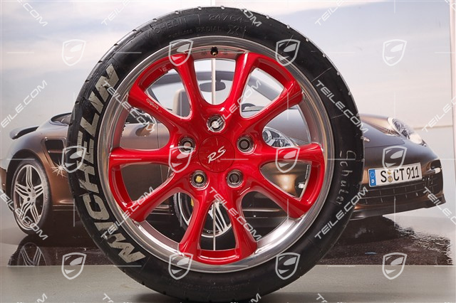 18-inch GT3 RS wheel set, red lacquered, wheels: 11J x 18 ET63 + 8,5J x 18 ET40