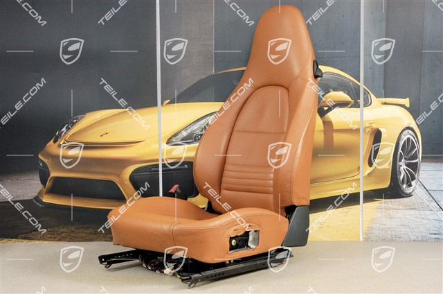 Seat, el. adjustable, leather, Brown/Natural, damage, L