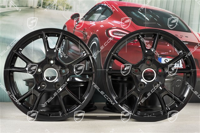 17-inch wheel set Boxster II, 6,5J x 17 ET55 + 8J x 17 ET40, black high gloss