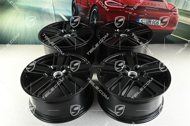 20" Komplet felg Panamera Design 2, 9,5J x 20 ET71 + 11,5J x 20 ET68, czarny satynowy półmat