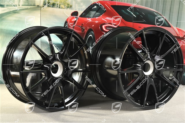 19" GT3 II Felgensatz, vorne 8,5J x 19 ET53 + hinten 12J x 19 ET63, schwarz hochglanz
