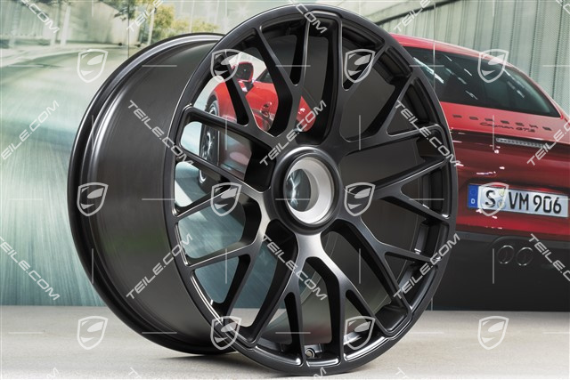 20" Felgensatz Turbo S, Zentralverschluss, 8,5J x 20 ET51 + 11J x 20 ET59, Schwarz Seidenmatt