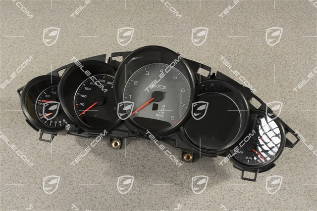 Instrument cluster, PDK, GTS, silver face gauges, black matt