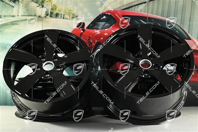 20" Felgensatz Carrera Sport, 8,5J x 20 ET57 + 10,5J x 20 ET51, schwarz hochglanz
