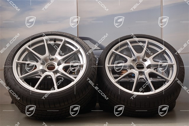 19" Komplet kół letnich Boxster Spyder, srebrne, 10J x 19 ET42 + 8,5J x 19 ET55 + opony GoodYear