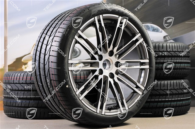 20" Turbo III Sommerräder Satz, Felgen 8,5J x 20 ET51 + 11J x 20 ET70 + NEUE Pirelli Sommerreifen 245/35 ZR20 + 295/30 ZR20, ohne RDK-Sensoren