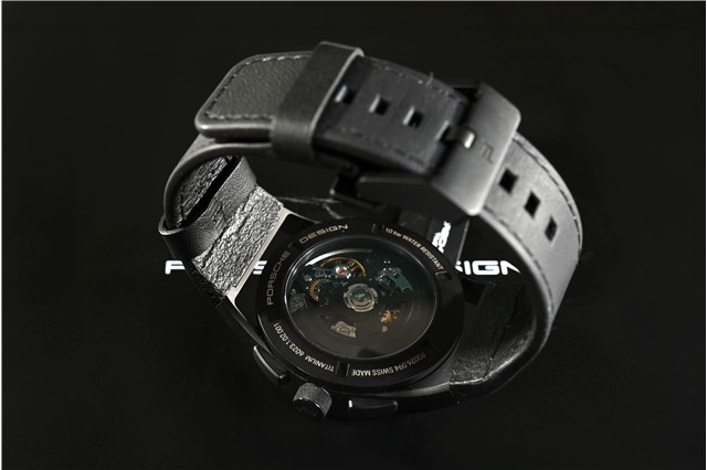 Porsche Design Sport Chrono Subsecond, 1919 Collection, Titanium + Fahrzeugleder, Durchmesser 42mm, in Schwarz
