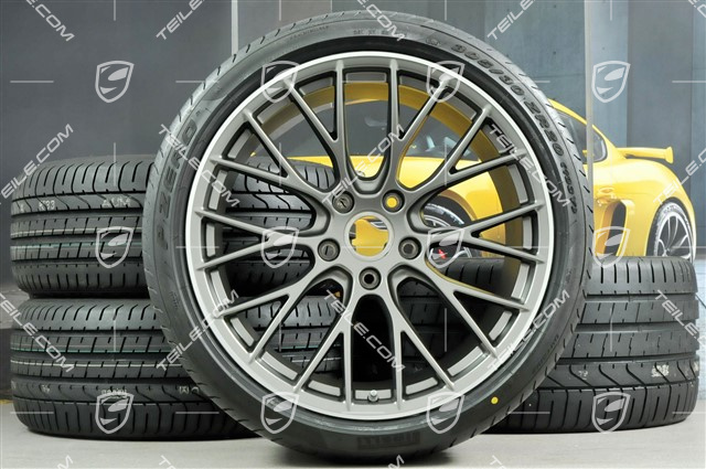 20-inch winter wheels set RS SPYDER Design, rims 8,5J x 20 ET49 + 11,5J x 20 ET56 + summer tyres 245/35 R20 + 305/30 R20, in platinum