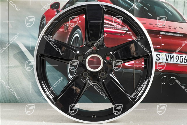 19-inch wheel Cayman S, 9,5J x 19 ET45, wheel spokes in black