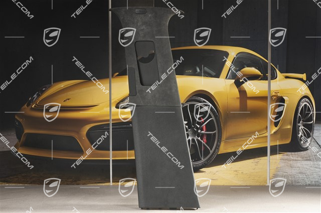 Verkleidung von B-Säule, Alcantara Satinschwarz/Schwarz, Klimaanlage mechanisch, L