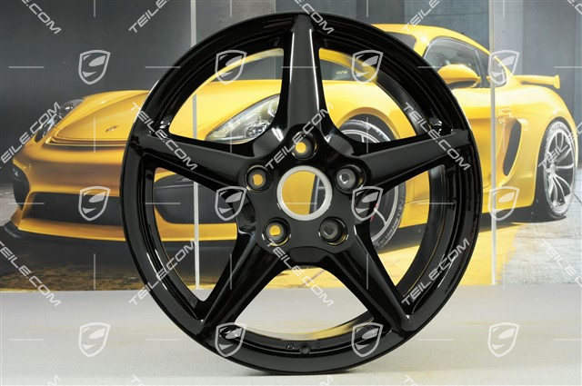 18" Komplet felg Carrera III, 8J x 18 ET57 + 10J x 18 ET58, C2 / C2S, czarny wysoki połysk