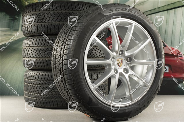 20-inch Cayenne Design winter wheel set, rims 9J x 20 ET50 + 10,5J x 20 ET64 + Pirelli winter tyres 275/45 R20 + 305/40 R20, with TPMS