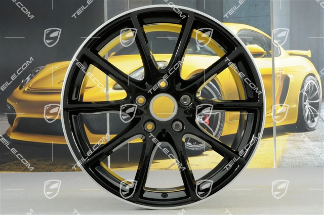 20" komplet felg Cayenne Design, 10,5J x 20 ET64 + 9J x 20 ET50, Exclusiv, czarne ramiona