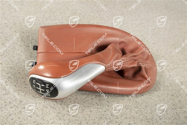 Schalthebelknopf, Sport-silver, Boxsterrot, 5-Gang