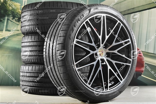 22-inch Cayenne Coupé RS Spyder Design summer wheel set, rims 10J x 22 ET48 + 11,5J x 22 ET52 + NEW Pirelli P Zero summer tyres 285/40 R22 + 315/35 R22, with TPMS