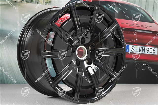 20" komplet felg Taycan Sport Aero, 9J x 20 ET54 + 11J x 20 ET60, czarny wysoki połysk