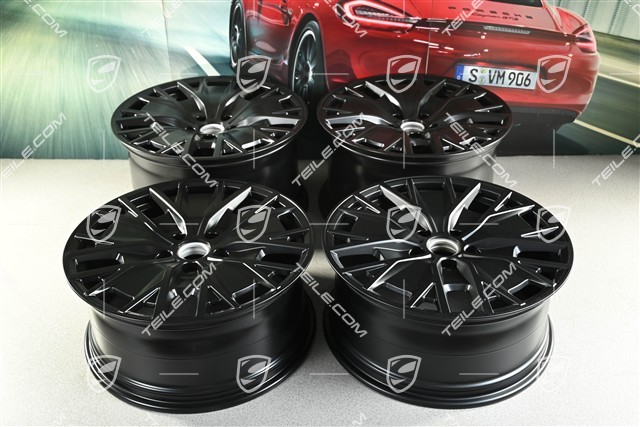 20" Felgensatz Turbo S Aero Design, 9J x 20 ET54 + 11J x 20 ET60, in Schwarz Seidenmatt