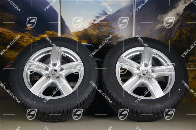 18" Cayenne S III Winterräder Satz, 4x Felgen 8 J x 18 ET 53 + 4x Dunlop Winterreifen 255/55 R 18 109V XL M+S, mit RDK-Sensoren