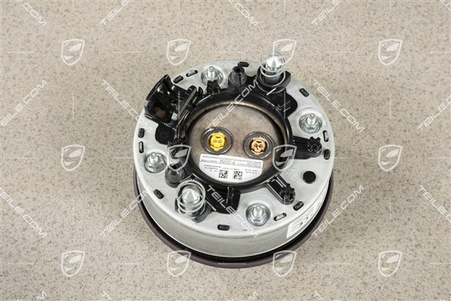 Airbag kierowcy / poduszka powietrzna, skóra, Blackberry/Czarny