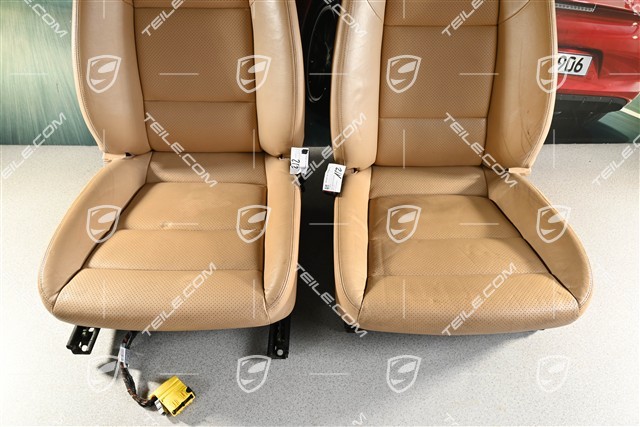 Sitze, elektrisch verstellbar, Kunstleder, beige, Set (L+R)