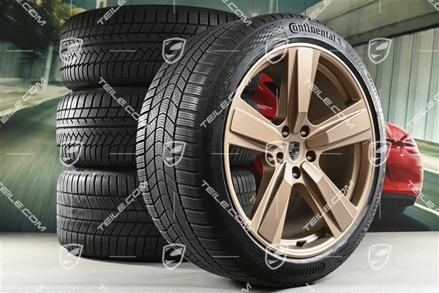 22-inch winter wheel set Cayenne Exclusive Design Sport, wheel rims 10J x 22 ET48 +11,5J x 22 ET52 + Continental winter tyres 285/40 R22 + 315/35 R22,  neodyme, about 50km, DOT/prod.year 2024