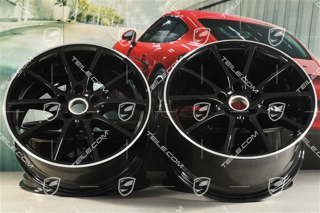 20" komplet felg Cayenne COUPE Design, 10,5J x 20 ET55 + 9J x 20 ET50, czarny wysoki połysk