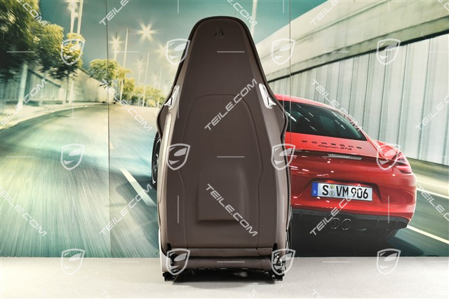Seat, el. adjustable, 14-way, lumbar, ventilation, leather, espresso, with Porsche crest, L