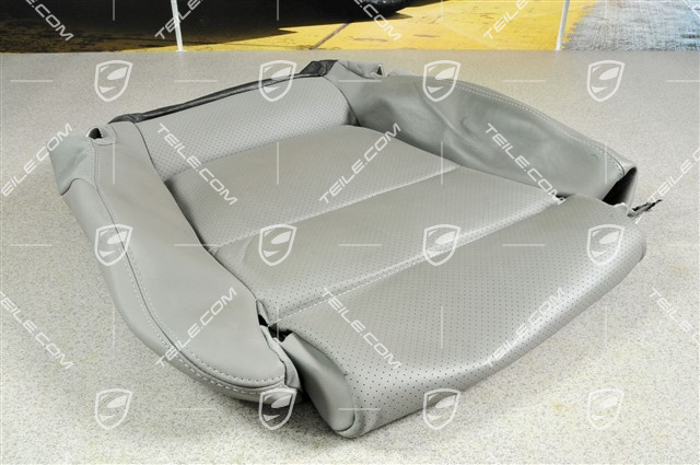 Cover for cushion, with adjustable heating, standard, leather, power seat, Platinum Grey, L Cover for cushion, with adjustable heating, standard, leather, power seat, Platinum Grey, L