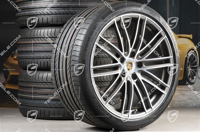 21" Turbo IV Sommerräder, Felgen 9,5J x 21 ET71 + 11,5J x 21 ET69 + NEUE Continental Sommerreifen 275/35 ZR21 + 315/30 ZR21, mit RDK-Sensoren