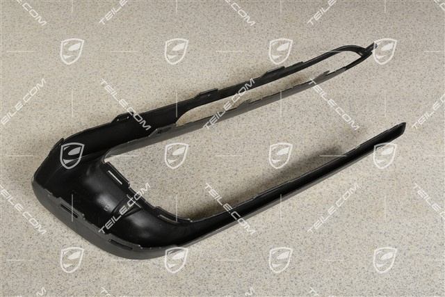 Cover trim for front bumper retaining frame, Matt black, R