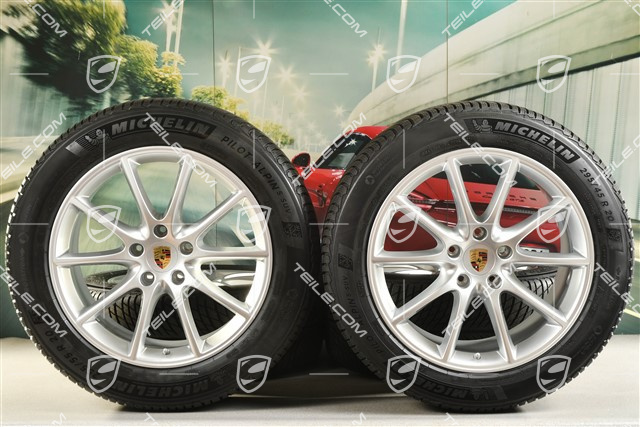 20" koła zimowe Cayenne Design, komplet, felgi 9J x 20 ET50 + 10,5J x 20 ET64 + NOWE opony zimowe Michelin 255/55 R20 + 295/45 R20, z czujnikami ciśnienia