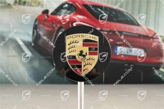 Radzierdeckel, konkav, Wappen farbig, Tiefenschwarzmetallic, für 20" Sport Classic Felgen