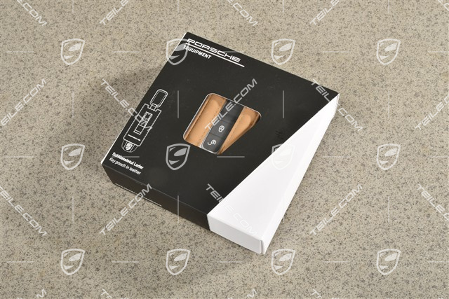 Etui na kluczyk, Skóra, beż