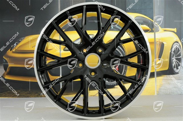 21" Komplet felg Panamera Sport Design, 9,5J x 21 ET71 + 10,5J x 21 ET71, do użytku w zimie, ramiona felgi czarne