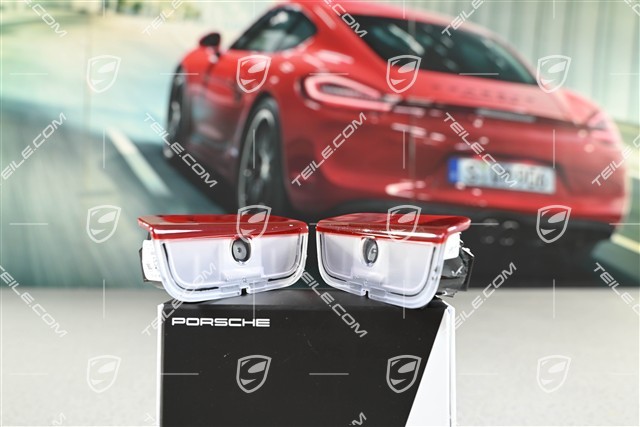 Zestaw projektorów LED, Napis "Porsche",