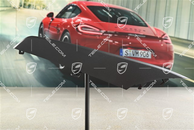 Trim cover for front bumper retaining frame, upper part, Matte Black, L