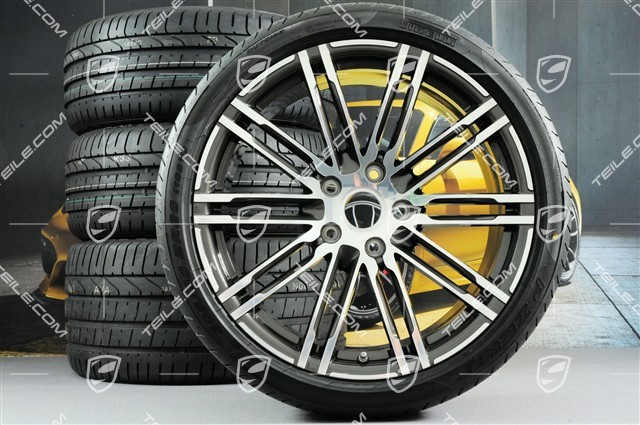 20" Turbo III summer wheel set, rims 8,5J x 20 ET51 + 11J x 20 ET56 + NEW Pirelli P-ZERO summer tyres 245/35 R20 + 305/30 R20, with TPM
