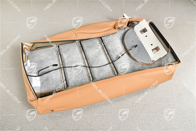 Back seat backrest cover, smooth leather, seat heating, Sand Beige, L