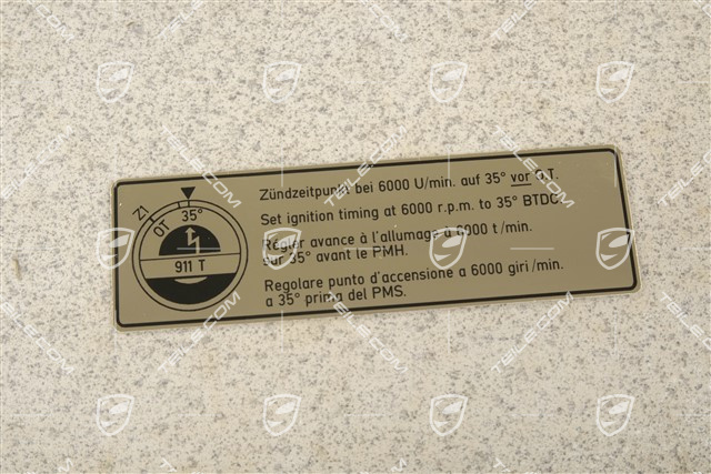 Sticker / badge, Ignition point