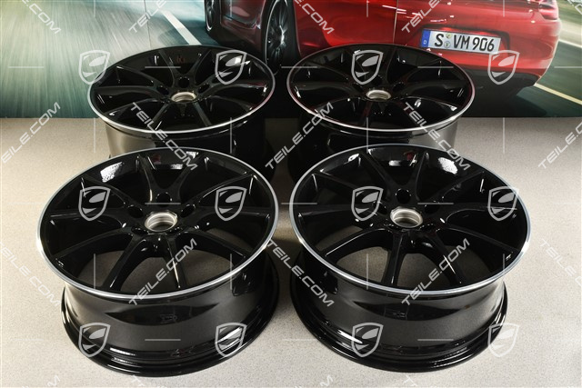 20" komplet felg Cayenne COUPE Design, 10,5J x 20 ET55 + 9J x 20 ET50, czarny wysoki połysk