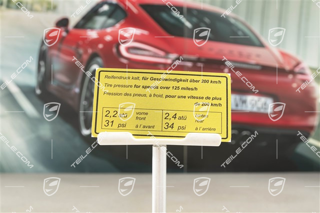 Sticker / badge, Tyre pressure, 200KM/H